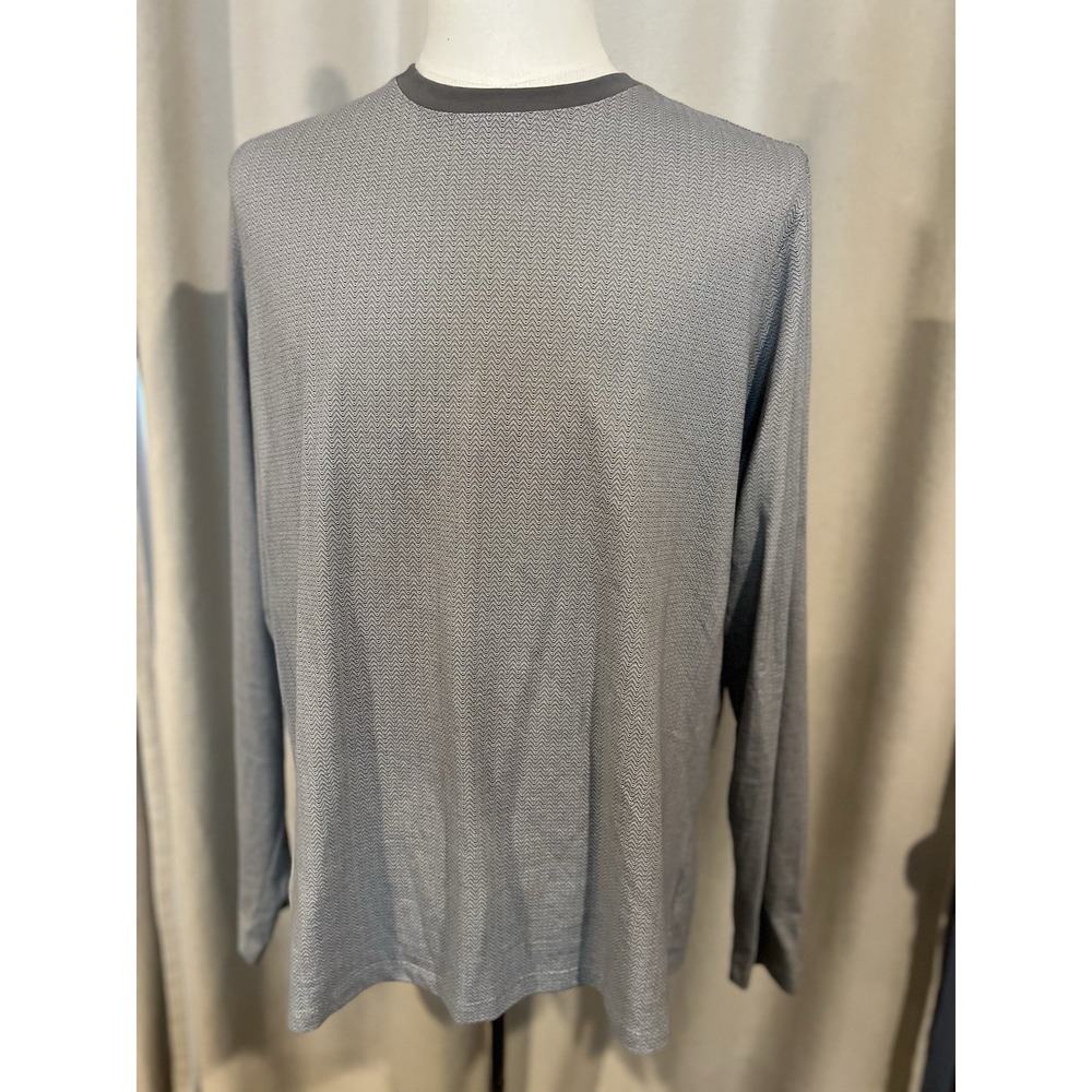 robert barakett Dunleath Long Sleeve Crew Neck Men's Xl Shirt Gray